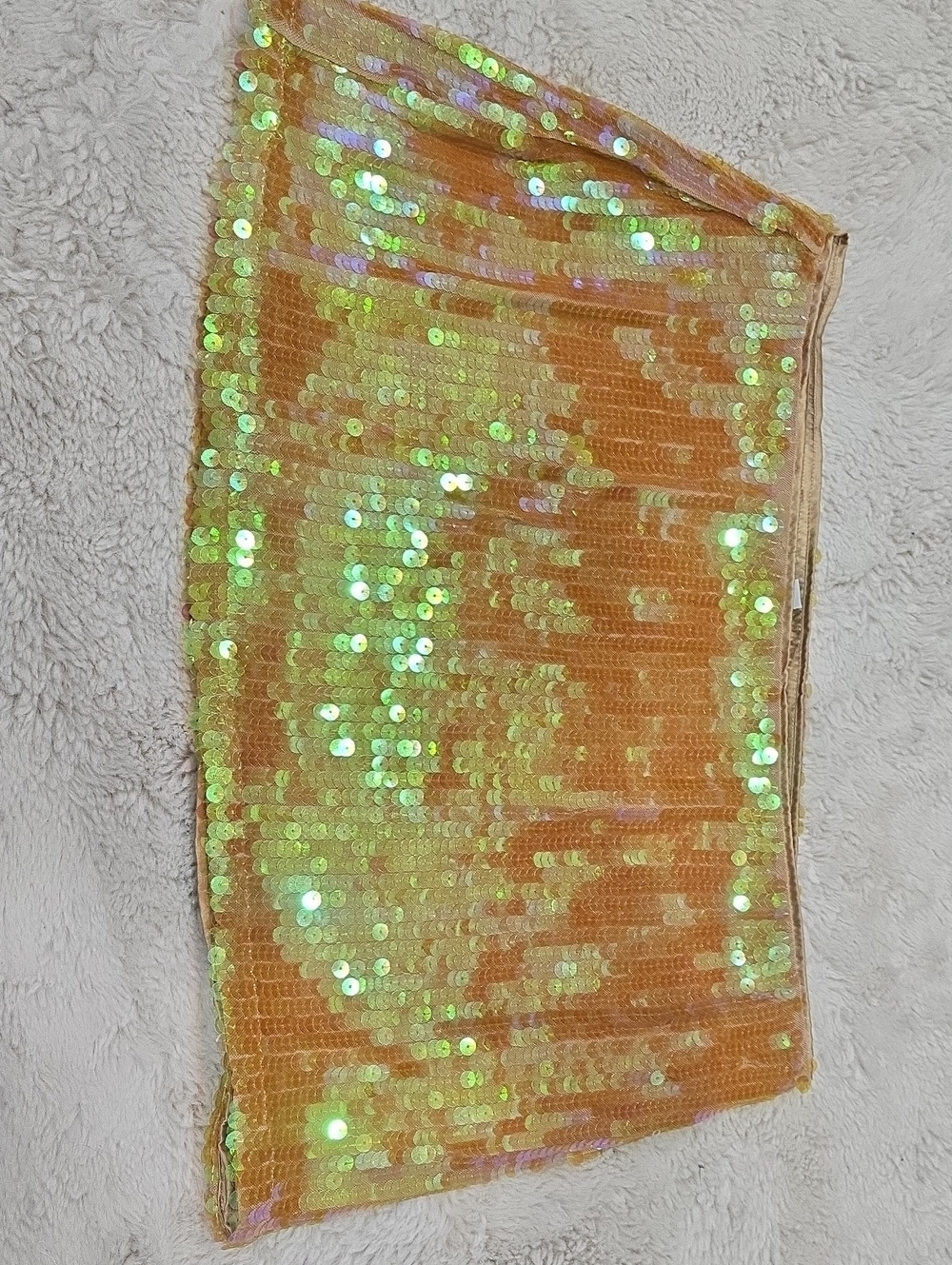 Urban Outfitters Iridescent Orange Sequin Mini Skirt
